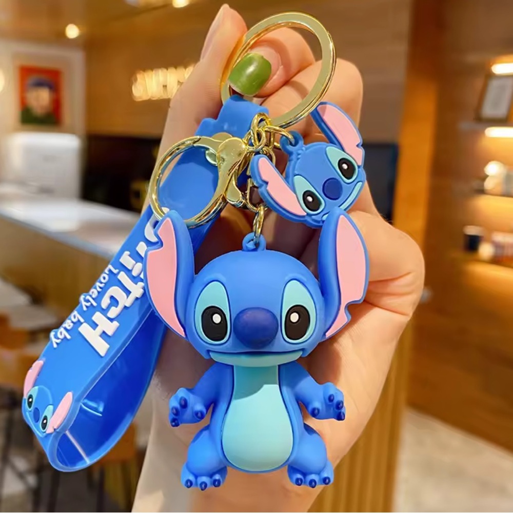 NEW Disney Stitch Blue Keychain Set